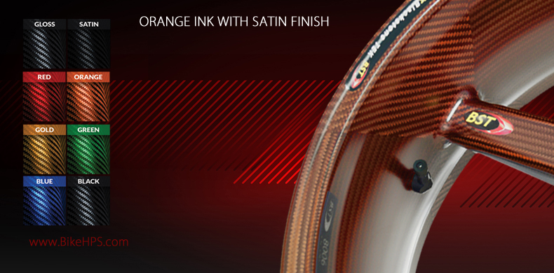 BST Satin Diamond TEK Carbon Fibre Wheels Orange Ink