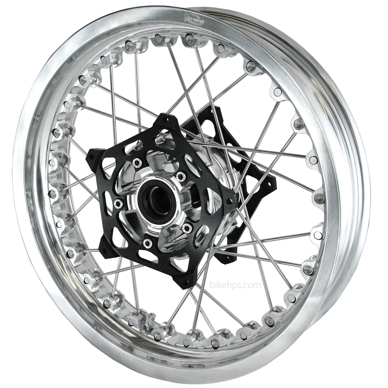 Kineo Wire Spoked Motorcycle Wheel Silver Shine