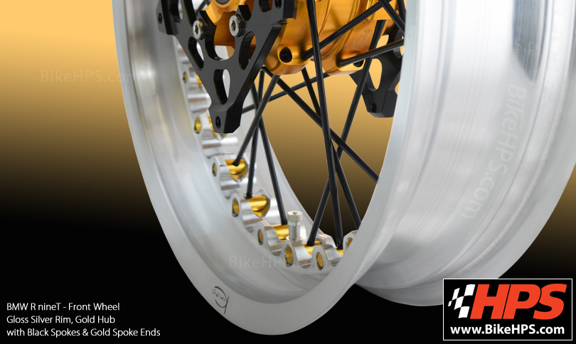 BMW R NineT Kineo Wheels Silver and Gold