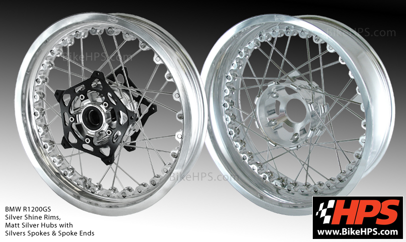 Kineo Spoked Wheels for BMW R1200GS Silver Shine