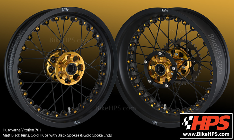 Kineo Wheels for Husqvarna 701 Vitpilen - Matt Black & Gold