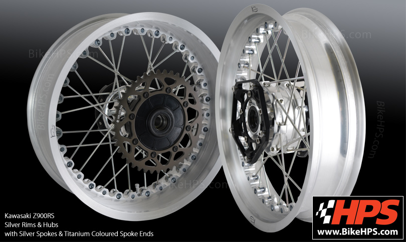 Kineo Wheels for Kawasaki Z900RS - Silver & Titanium Grey