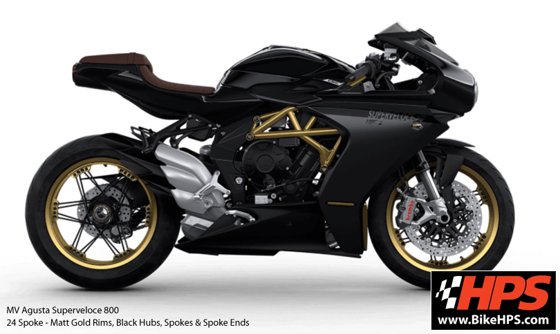 Kineo 24 Spoke Wheels MV Agusta Superveloce Matt Gold &and Black