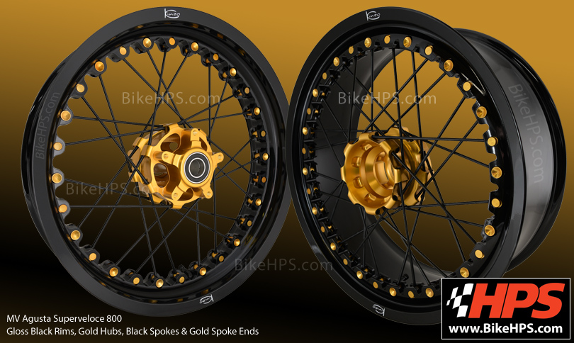 Kineo Wheels MV Agusta Superveloce Gloss Black and Gold