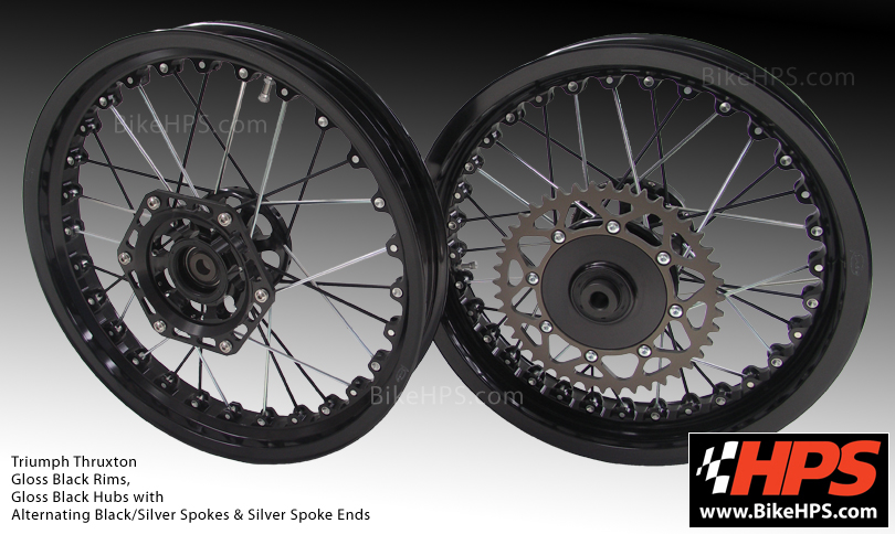 Kineo Spoked Wheels for Triumph Thruxton Black