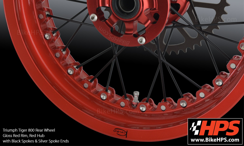 Triumph Tiger 800 Kineo Gloss Red Wheel with Black Spokes