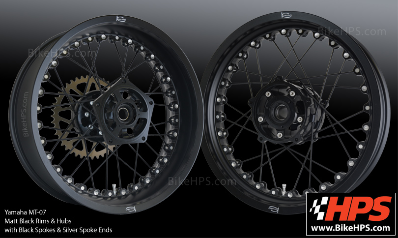 Yamaha MT-07 Kineo Spoked Wheels Matt Black & Silver