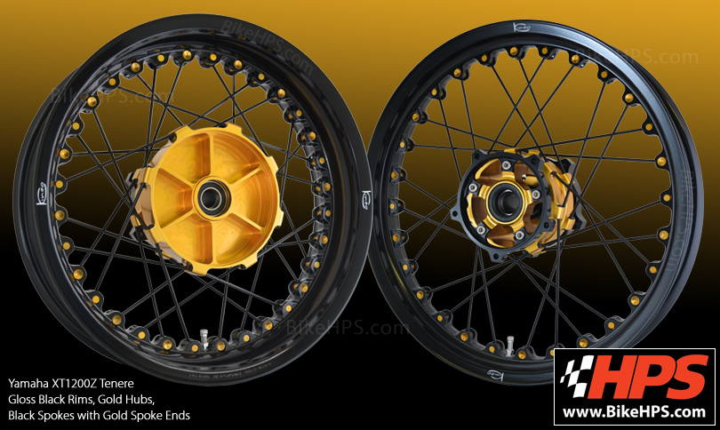 Yamaha XT1200Z Tenere Kineo Spoked Wheels Gloss Black & Gold