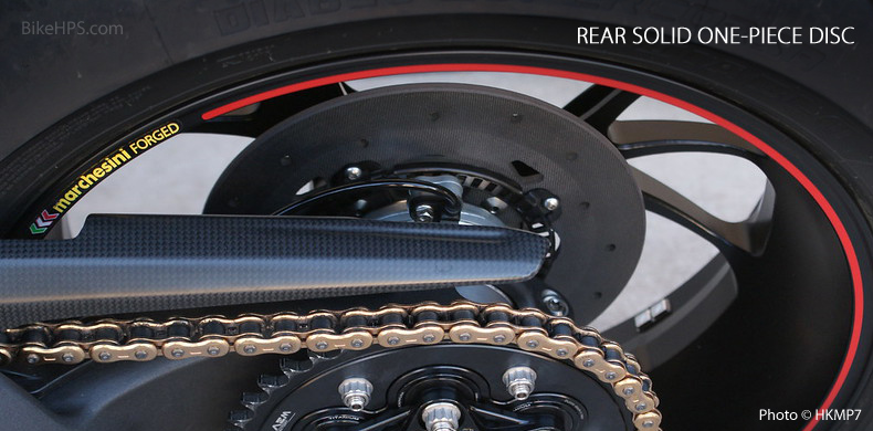 Sicom Rear Solid One-Piece Ceramic DMC Brake Disc on Ducati Panigale V4S